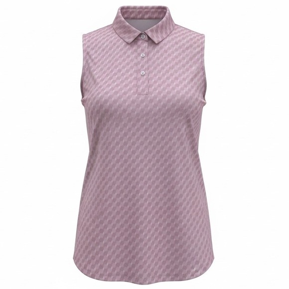 Bad Birdie Tops - Bad Birdie Core Polo SL Women L Geo Chip Petaluma Sleeveless Golf Shirt Tank